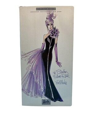 Barbie Sterling Silver Rose Bob Mackie Doll Avon Purple Gown Collector Mattel